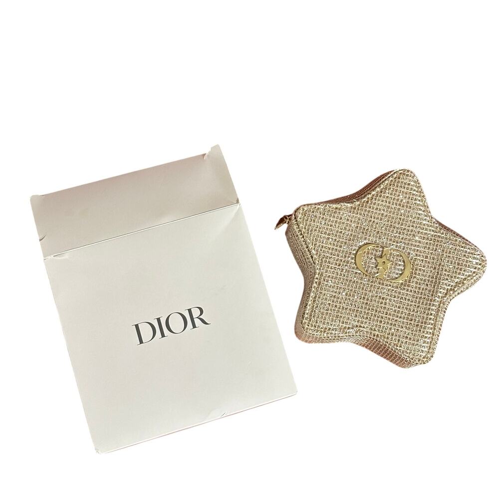 Christian Dior CD Star Pouch in Gold
